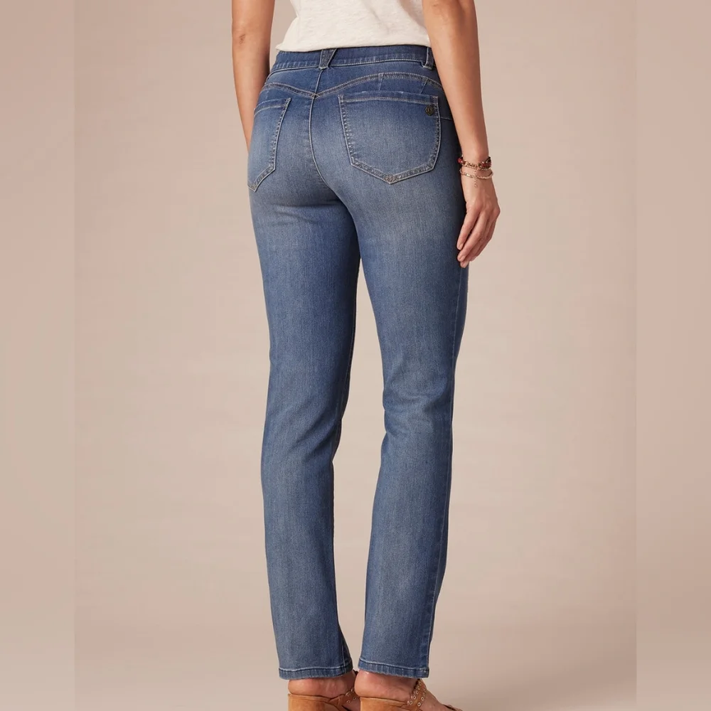 Democracy Jeans Straight Leg Jean No Gap Waist Ab Technology Stretch sz 6